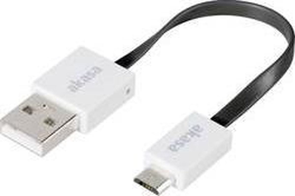 Akasa USB-kabel USB 2.0 USB-A stekker, USB-micro-B stekker 0.15 m Zwart Zeer flexibel, Vergulde steekcontacten, UL gece