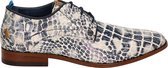 Rehab Greg Croco heren veterschoen - Blauw wit - Maat 45