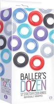 Baller's Dozen - 12-Piece TPE Cock Ring Set - Cock Rings