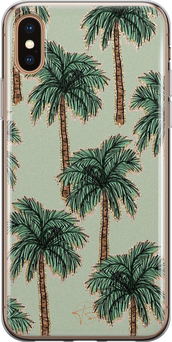iPhone X/XS hoesje - Palmbomen - Soft Case Telefoonhoesje - Natuur - Groen