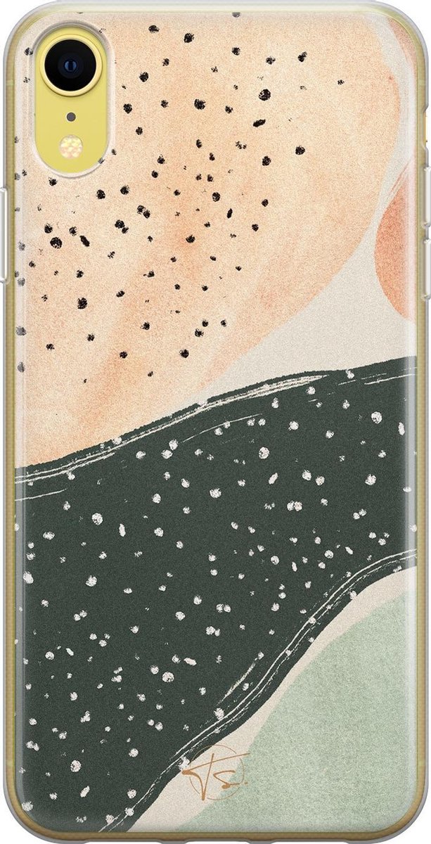 iPhone XR hoesje - Abstract peach - Soft Case Telefoonhoesje - Print - Multi