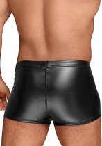 Wetlook shorts with PVC pleats - Black - S - Lingerie For Him - Boxer Shorts