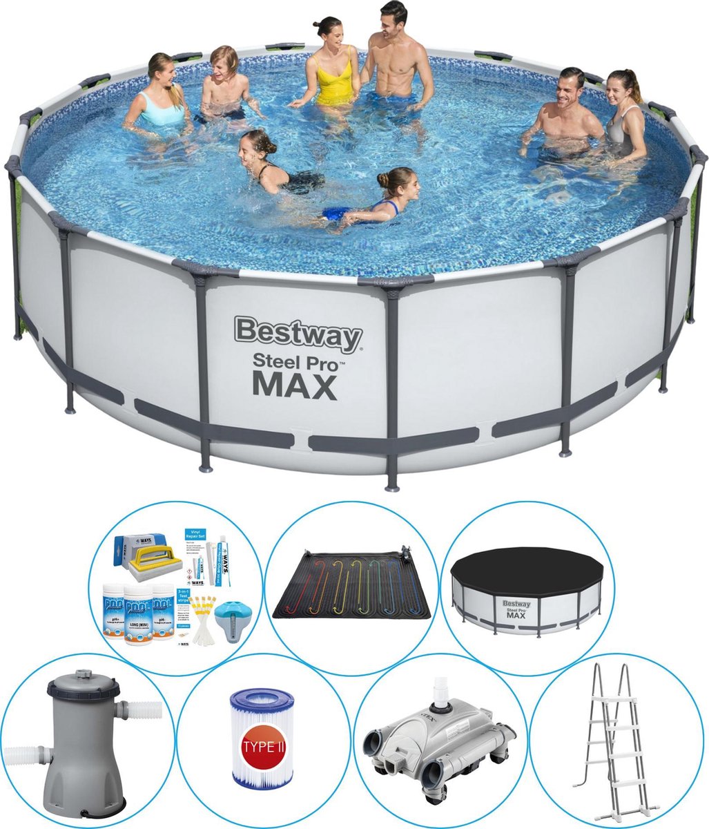 Steel Pro MAX Rond 457x122 cm - Zwembad Inclusief Accessoires