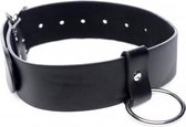 Zwarte Vegan Halsband Met Ring - Zwart - BDSM - Bondage - BDSM - Bondage