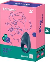 Mighty One Ring Vibrator - Blue - Cock Rings