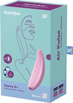 Curvy 3+ Air Pulse Stimulator + Vibration - Pink - Luxury Vibrators - Clitoral Stimulators