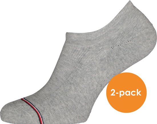 Tommy Hilfiger Iconic Sports onzichtbare sneaker sokken (2-pack) - grijs -  Maat: