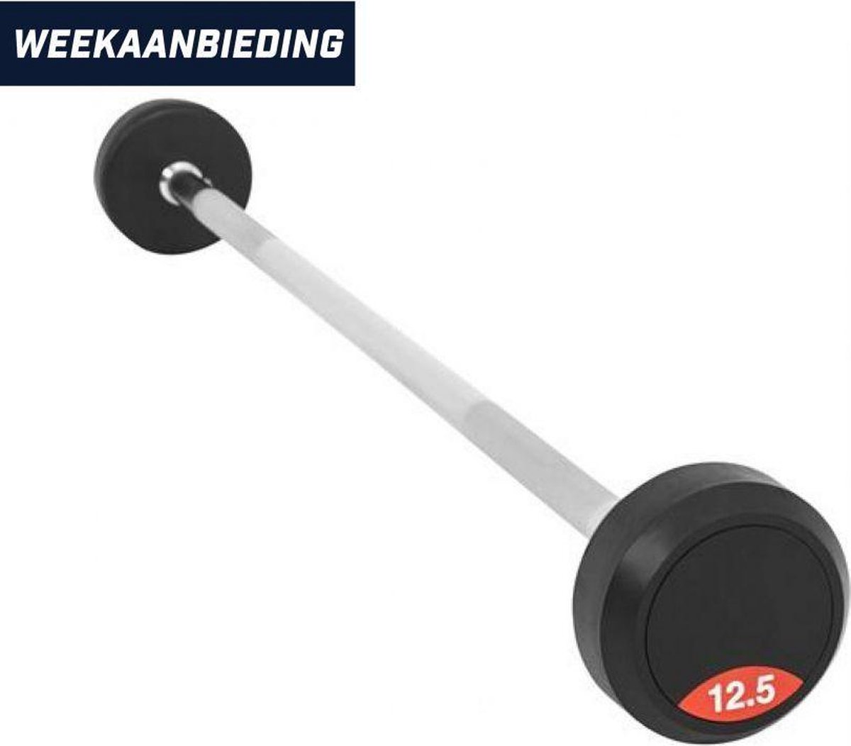 Gorilla Sports Halterstang - Vaste Halterstang - Gietijzer (rubber coating) - 12,5 kg