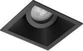 Spot Armatuur GU10 - Luxino Zano Pro - Inbouw Vierkant - Mat Zwart - Aluminium - Kantelbaar - 93mm