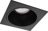 Spot Armatuur GU10 - Luxino Minko Pro - Inbouw Vierkant - Mat Zwart - Aluminium - Verdiept - 90mm