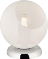 LED Tafellamp - Tafelverlichting - Nitron Klino - E27 Fitting - Rond - Mat Chroom - Aluminium