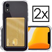 Hoes voor iPhone XR Hoesje Card Case Met Pasjeshouder Shockproof Transparant - 2x