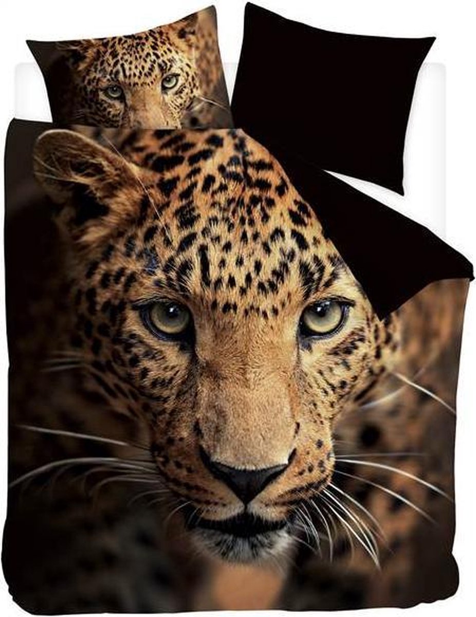 Snoozing Lupard - Flanel - Dekbedovertrek - Tweepersoons - 200x200/220 cm - Multi kleur