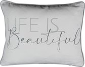 Katoenen Sierkussen “Life is Beautiful” (45 x 35 cm)
