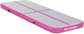Gymrex Opblaasbare gymnastiekmat - 300 x 100 x 10 cm - 150 kg - roze / grijs