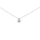 Sparkle halsketting - Collier - 14 karaat wit goud - 0.07 ct. diamant - Dames