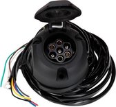 Universele kabelset voor trekhaak - 7-Polig met mistachterlicht uitschakeling incl. montage materiaal - lengte: 1.5m
