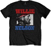 Willie Nelson Heren Tshirt -S- Stare Zwart