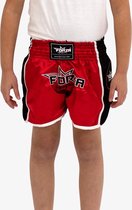 FORZA PREMIUM JUNIOR MUAY THAI BROEK - ROOD / WIT / ZWART