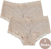 INSUA Dames Slips Kant Hipster - 2-Pack - Lichtgrijs - Maat XL