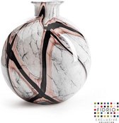 Design vaas Bolvase With Neck - Fidrio ONYX FLAME - glas, mondgeblazen bloemenvaas - diameter 23 cm
