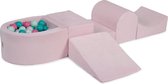 Foam Speelset met ballenbak Roze incl 100 ballen: Mint, Licht Roze, Turquoise, Wit Pearl