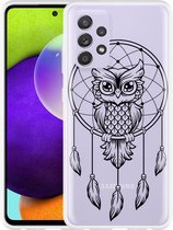 Hoesje Geschikt voor Samsung Galaxy A52 Dream Owl Mandala Black