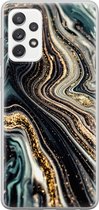 Samsung Galaxy A52 hoesje siliconen - Marmer swirl - Soft Case Telefoonhoesje - Marmer - Multi