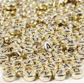 Letterkralen, d 7 mm, gatgrootte 1,2 mm, goud, 21 gr/ 1 doos