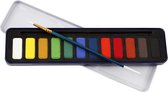 Aquarelverf set, afm 12x30 mm, diverse kleuren, 12 kleur/ 1 doos