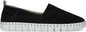 Manfield - Dames - Zwarte suède espadrilles met rubber zool - Maat 38