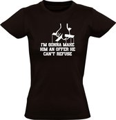 Godfather offer he can't refuse  Dames t-shirt | godfather | maffia | don corleone| mario puzo | Zwart