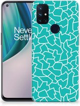 Back Case Siliconen Hoesje OnePlus Nord N10 5G Telefoonhoesje Cracks Blue