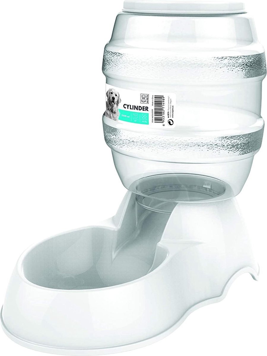 M-pets Voerautomaat 3,5 Liter 20 X 32 Cm Wit/transparant
