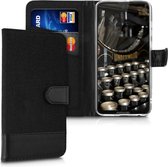 kwmobile telefoonhoesje voor Motorola Moto G7 / Moto G7 Plus - Hoesje met pasjeshouder in antraciet / zwart - Case met portemonnee