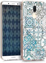 kwmobile telefoonhoesje voor Huawei Mate 10 Lite - Hoesje voor smartphone in blauw / grijs / wit - Marokkaanse Tegels design