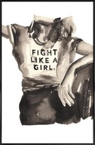 JUNIQE - Poster met kunststof lijst First Rule -13x18 /Ivoor & Wit