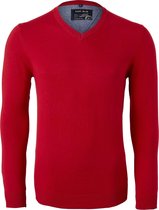 MARVELIS modern fit trui katoen - V-hals - rood -  Maat: 4XL