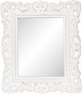 Clayre & Eef Wandspiegel 31*36 cm Grijs Kunstleer Rechthoek Grote Spiegel Muur Spiegel Wand Spiegel