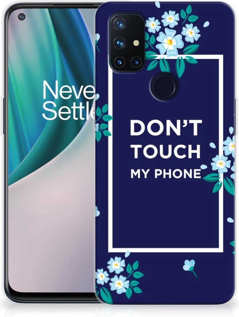 TPU Hoesje voor OnePlus Nord N10 5G Silicone-hoesje Flowers Blue DTMP