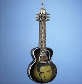 Elvis Presley Gitaar met afbeelding Kerst Hanger Glas