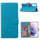 Xssive Hoesje voor Samsung Galaxy S21 Ultra - Book Case - Turquoise