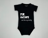 Romper mr awesome - Zwart, 62/68