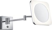 LED Make-up Spiegel - Scheerspiegel - Trion Vistas - Vierkant - 3x Vergroting - Aan/Uit Schakelaar - 3W - Warm Wit 3000K - BSE
