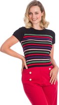 Banned Memory Lane Stripe 60's Top Zwart