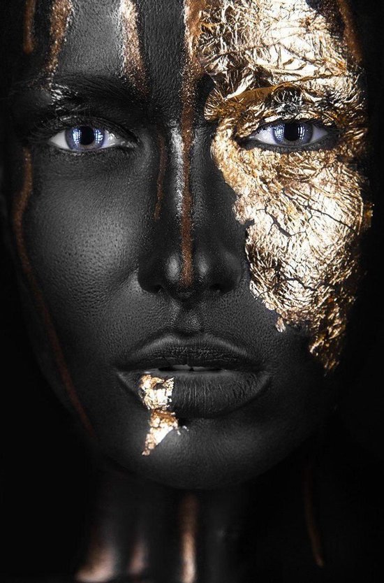 Noir Gold – 60cm x 90cm - Photo Art sur Plexiglas – Incl. système de suspension aveugle et garantie de 5 ans
