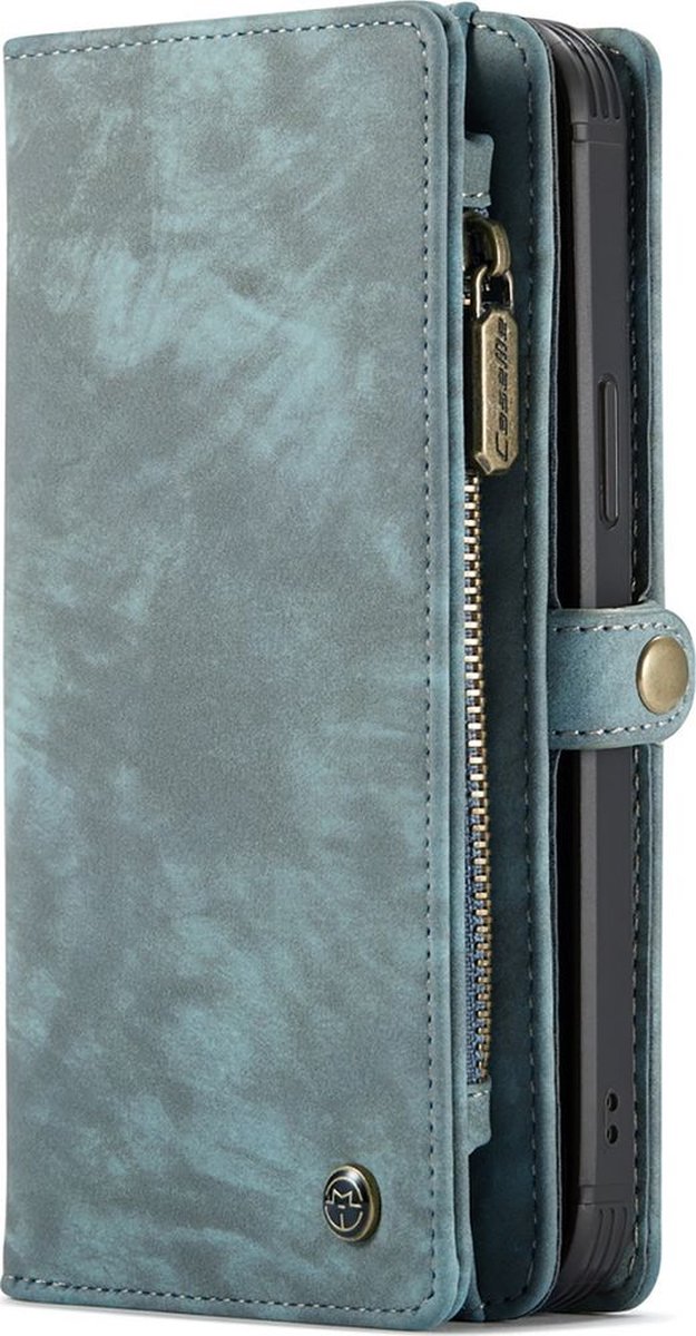 Caseme Telefoonhoesje geschikt voor Apple iPhone 12 Mini Hoesje | Caseme 008 Uitneembare 2in1 Bookcase Portemonnee | Pasjeshouder voor 8 Pasjes | Telefoonhoesje voor Pinpas / OV Kaart / Rijbewijs - Blauw