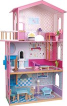 Poppenhuis - Sophia 3 verdiepingen + 15 meubels - Houten speelgoed vanaf 3 jaar