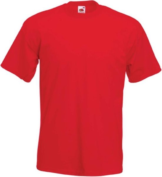 Set van 3x stuks basic rode t-shirt voor heren - voordelige 100% katoenen shirts - Regular fit, maat: S (36/48)