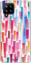 Casetastic Samsung Galaxy A42 (2020) 5G Hoesje - Softcover Hoesje met Design - Colorful Strokes Print